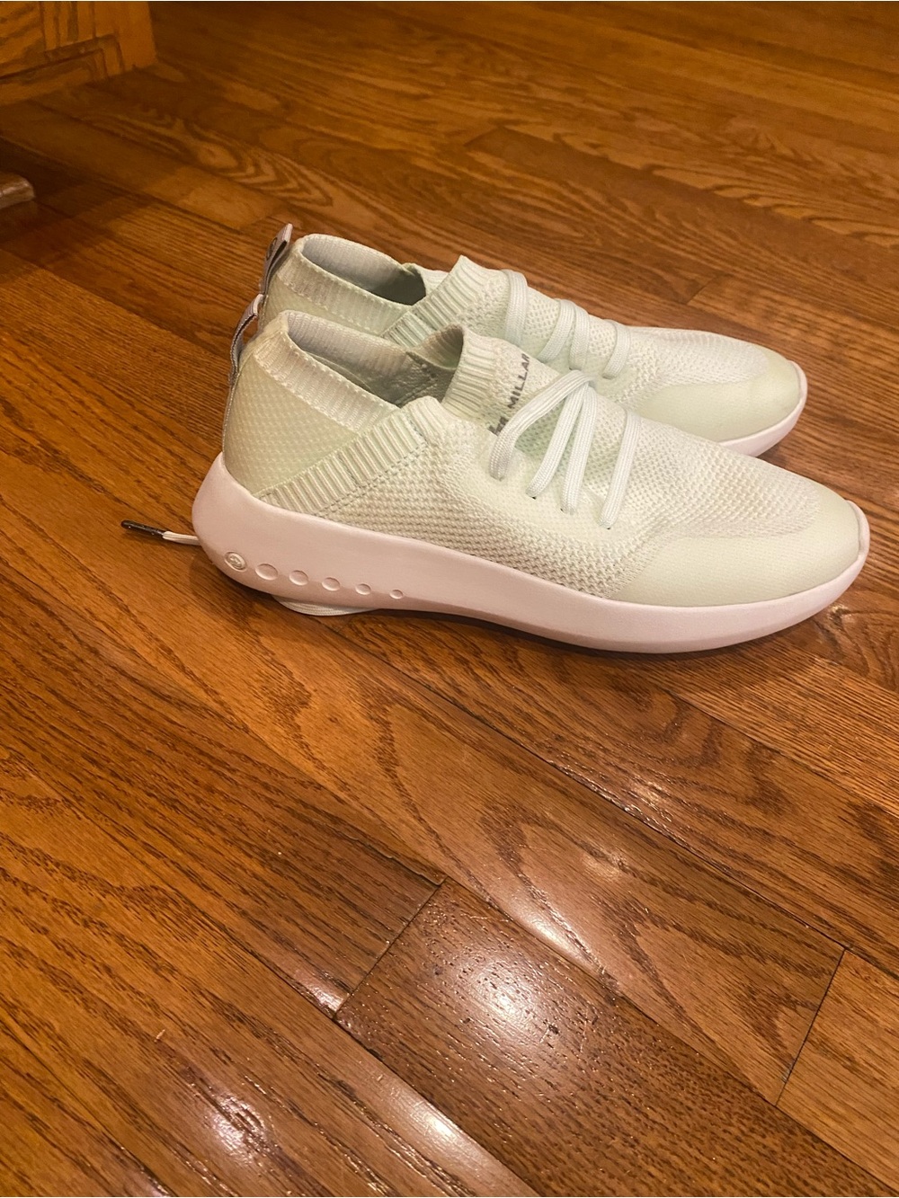 Peter Millar Women's Knit Slip-On Athletic Sneakers in Pale Mint and White